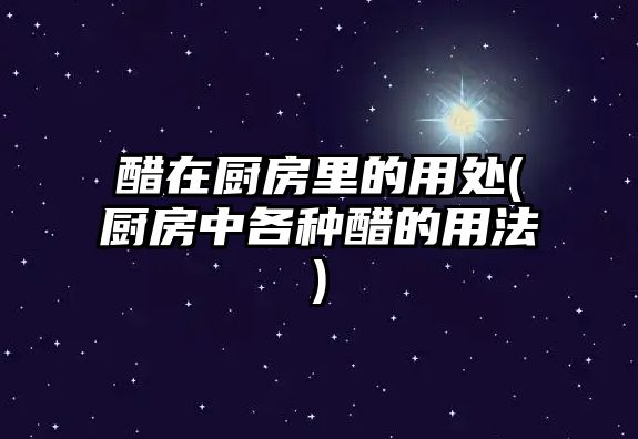 醋在廚房里的用處(廚房中各種醋的用法)