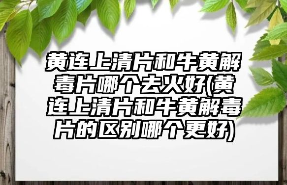 黃連上清片和牛黃解毒片哪個去火好(黃連上清片和牛黃解毒片的區(qū)別哪個更好)