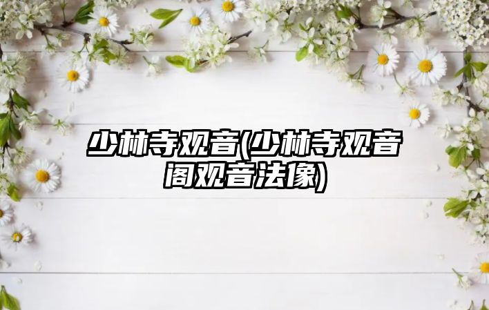 少林寺觀音(少林寺觀音閣觀音法像)